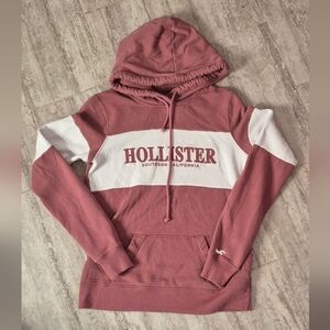 Hollister Pink and White Women's Sweater